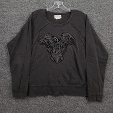 Denim Supply Ralph Lauren Sweatshirt Womens M Medium Gray Embellished Eagle