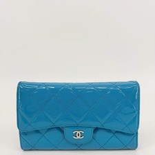 Chanel Patent Baby Blue Leather Classic Flap WOC (L-223)