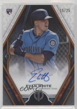 2021 Topps Tribute Tribute Auto Orange 15/25 Evan White #TA-EW Auto 1d4b