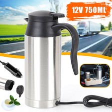 12V Auto Wasserkocher Edelstahl 750ml Reisewasserkocher Teekanne Auto Kettle 