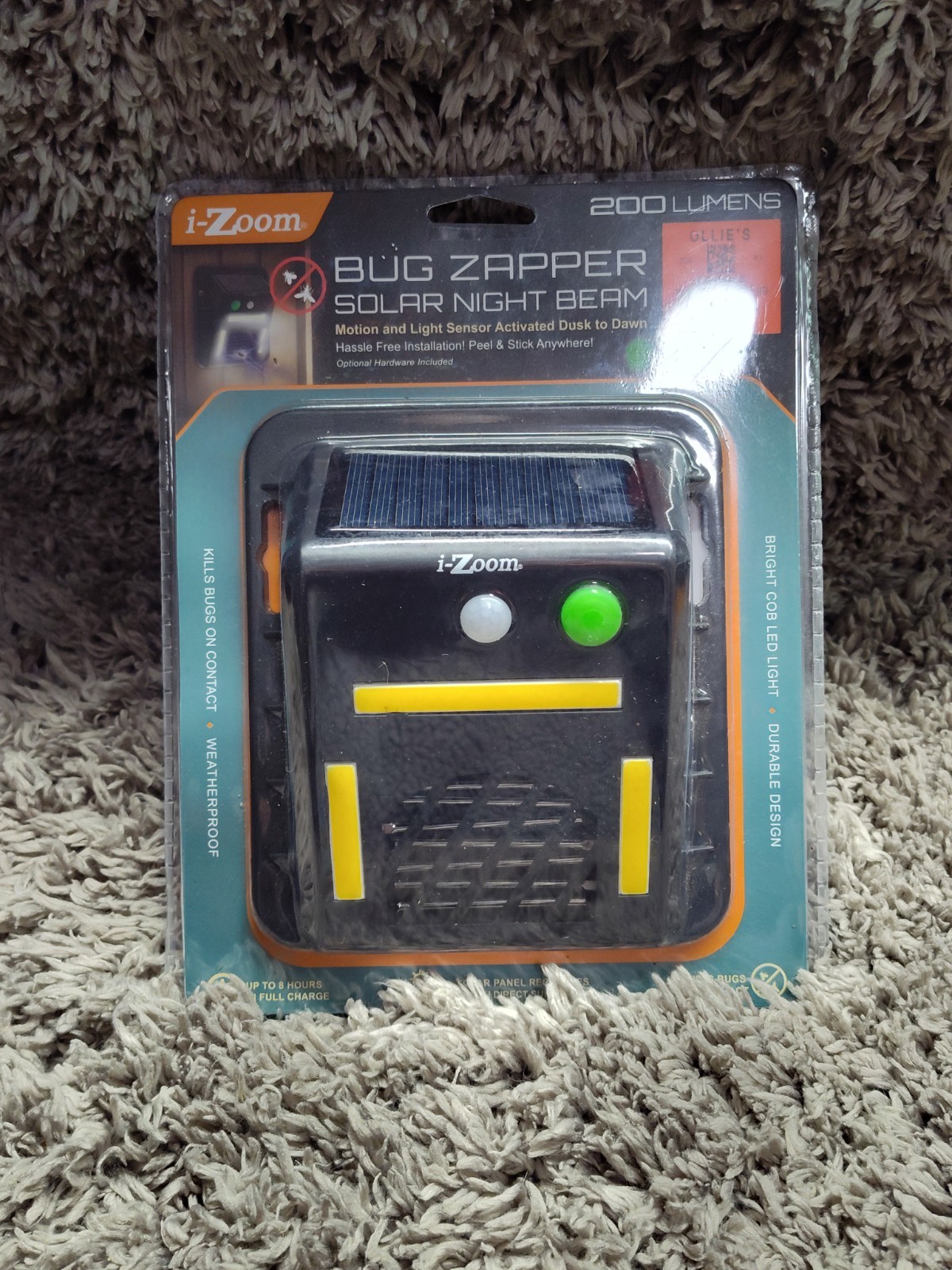 i-Zoom Bug Zapper Solar Night Beam MOTION & LIGHT SENSOR ACTIVATED