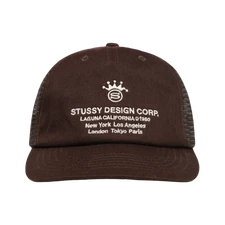 Stussy Low Profile Design Corp Trucker Snapback Brown 1311155