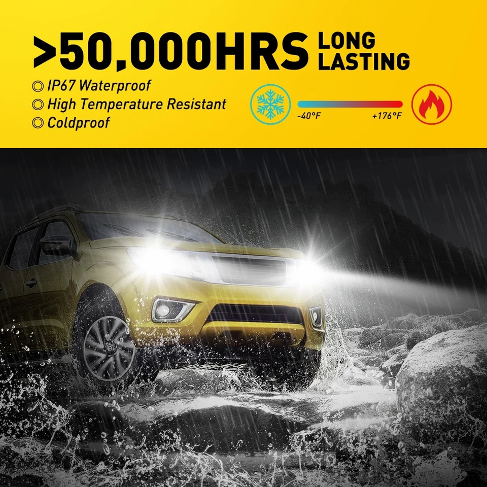 9007/HB5 LED Headlight High Bulbs Low Beam 6000K Super White Bright 1-10Set - Image 4 of 4