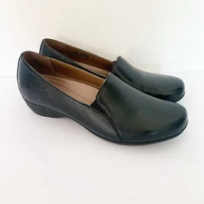 Dansko Farah Slip On Black Leather Shoes Career Loafer Size 41 US 10.5-11 EUC