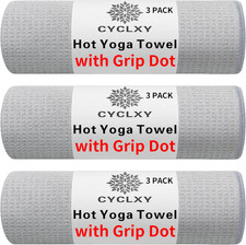 3-Pack Non-Slip Yoga Mat Towels for Hot Yoga and Pilates, Sweat Absorbent