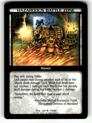 BattleTech Hazardous Battle Zone Mechs 1997 Wizards of the Coast Mission Card