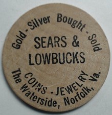 Norfolk Virginia wooden nickel-Sears & Lowbucks