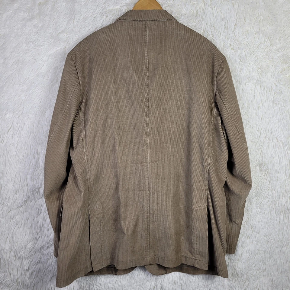 2XL Tasso Elba Brown Corduroy Safari Sport Coat Jacket Utility Retro - Image 4 of 4