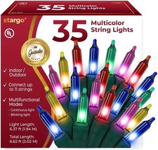 Warm Multi Color Christmas Lights - 6.3 ft 35, Green - Multicolor