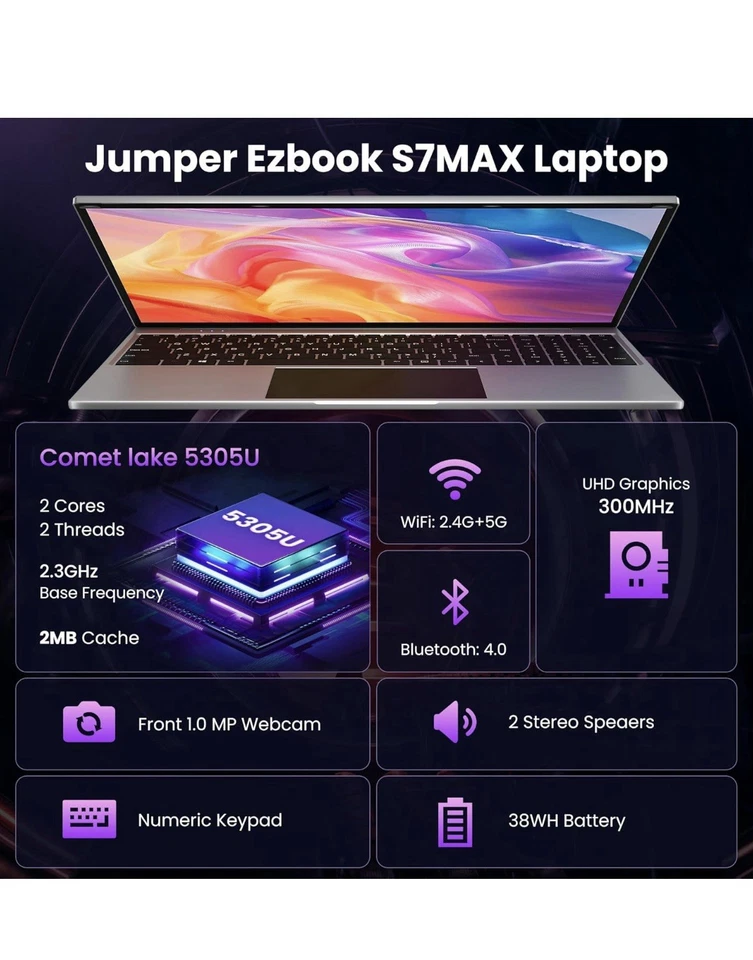 Jumper Laptop, 16 inch Full HD Display, 1920x1200 Pixel IPS screen, 4GB RAM 128G - Image 4 of 4