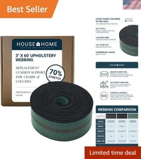 Upholstery Webbing for Chair Couch Repair, 3" x 60' Elastic Furniture Webbi...