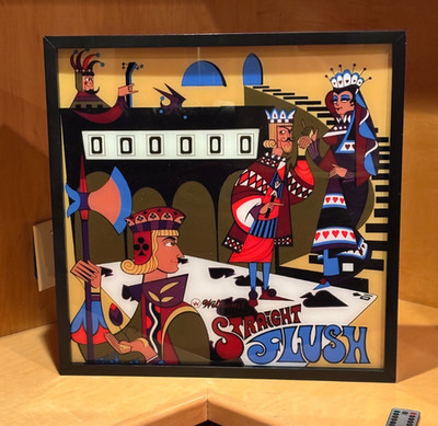 Williams ''Straight Flush''  1970 - Pinball Wall Art  LED Backglass Arcade Decor