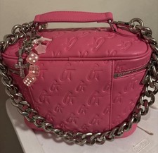 Guess Pink Makeup Bag Zip Around with Chain S...