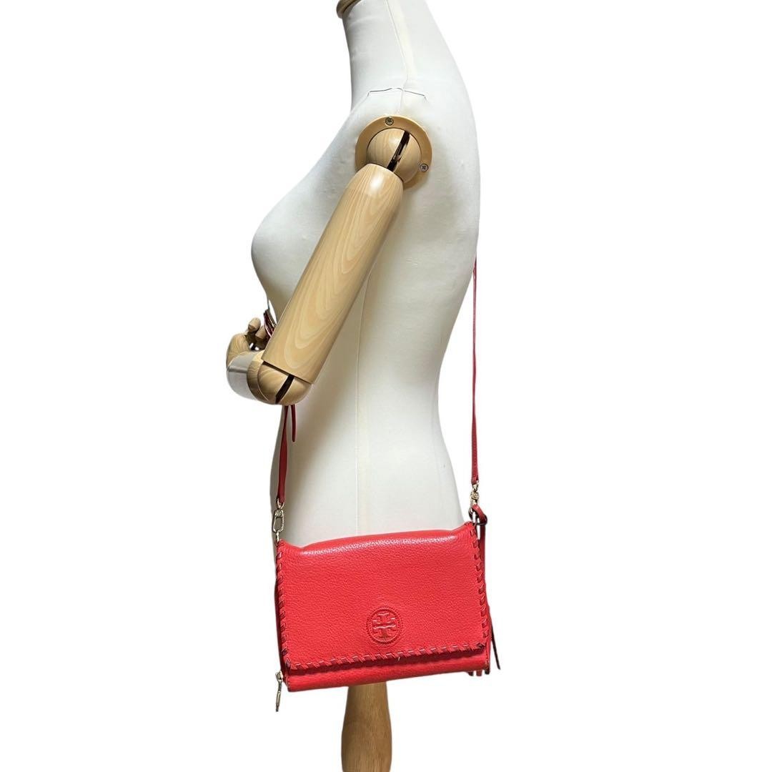 Tory Burch Crossbody Shoulder Bag Leather Red Women's From Japan thumbnail 2