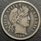 1908 D Barber Liberty Silver Dime 10c Denver Mint 90% VF US Type Coin