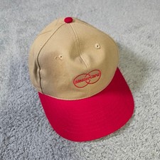 Cyrk Mens OSFA Baseball Cap Tan Red MasterCard Logo Vintage 90s USA Made