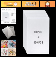 Heat Shrink Plastic Sheets - 180 Pcs Art Film Kit, 50 Blank Sanded Sheets 130