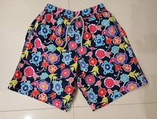 VILEBREQUIN FLORAL TURTLE PRINT 100 POLYAMIDE SWIM SHORTS TRUNKS 9" - SIZE M