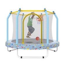 55" Kids Trampoline w/ Basketball Hoop, Indoor/Outdoor
