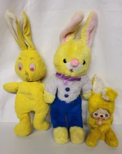 Vintage 1970's 16" Animal Fair Bunny Rabbit Plush Stuffed Animals Lot of 3 Rare