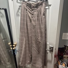 Maeve Anthropologie The Avery Pleated Wide-Leg Trousers Plaid Edition Women's 4