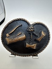 Vintage BSA Max Silber Wood Badge Belt Buckle