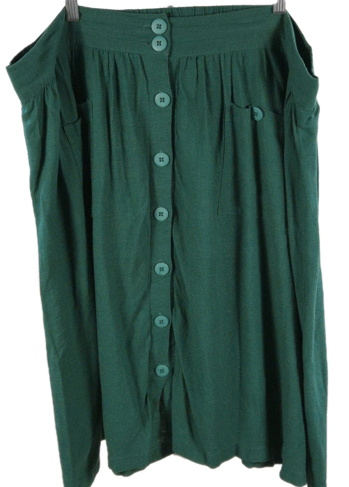 Women's Mod Cloth 2X Linen Blend Button Down Midi Skirt Minimalist Preppy