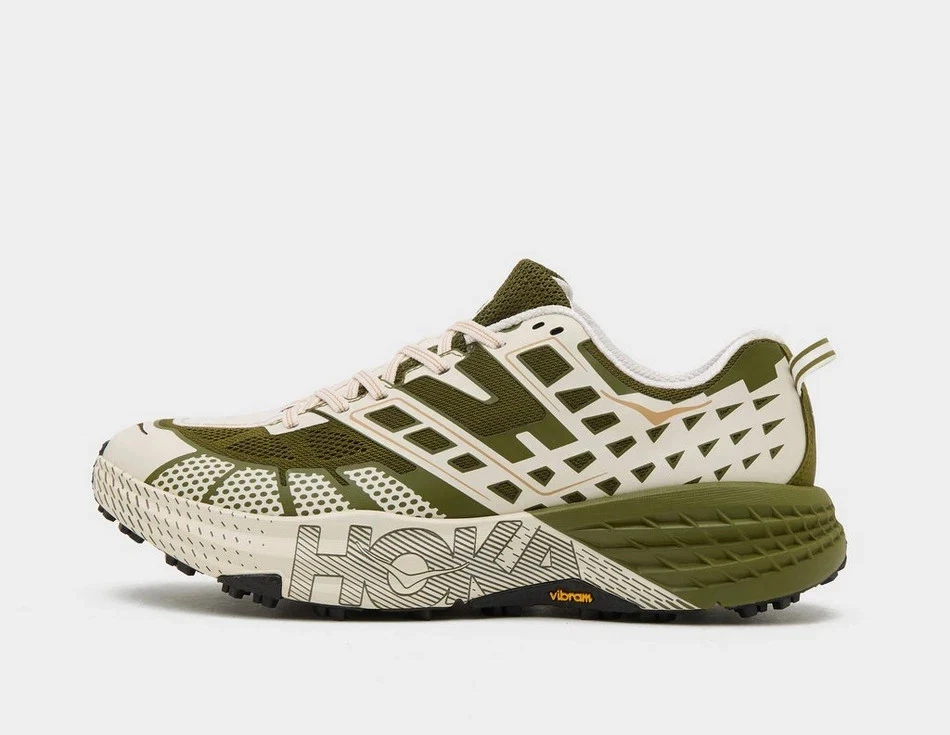 HOKA Speedgoat 2 Sneaker in Beige and Green Shoes
