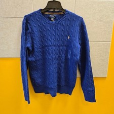 Polo Ralph Lauren Cable Knit Sweater Blue Big Kids Size XL 18-20 