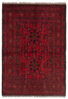 Traditional Hand-Knotted Geometric Area Rug 3'5'' x 4'11'' Oriental Wool Carpet