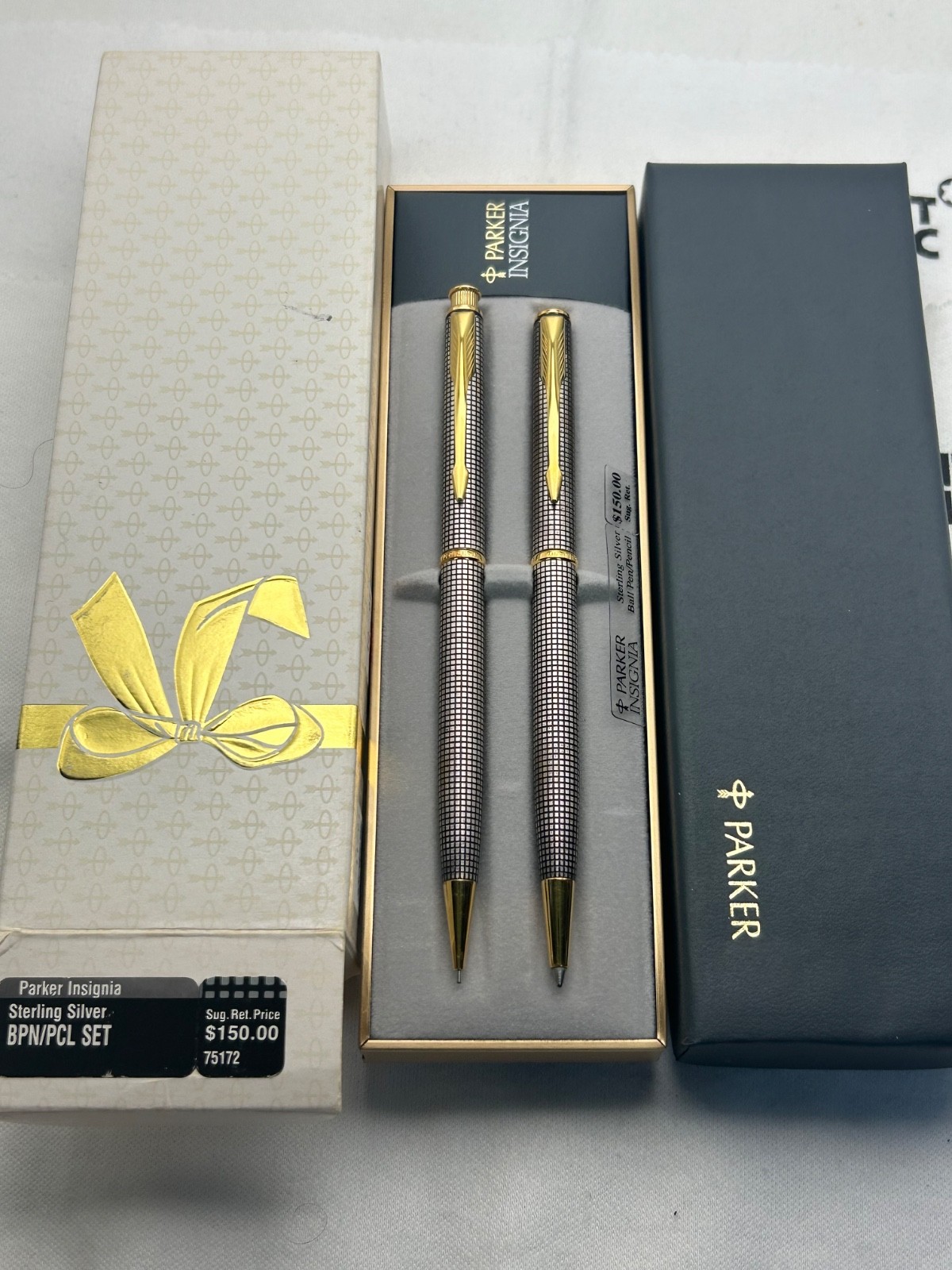Parker Insignia Sterling Silver Ballpoint+Pencil Set-New