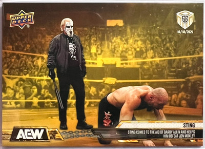 STING - GOLD Parallel Insert Card - 2025 AEW Match Dated SE SP WCW WWE TNA RARE!