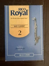 Rico Bass Clarinet Reeds #2  Strength, OPEN BOX  Of 3 reeds- BRAND NEW