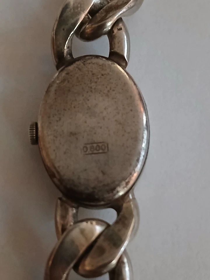 Uhr Damen Damenuhr Leblin Paris 800er Silber Handaufzug Mechanisch Armbanduhr - Bild 3 von 4