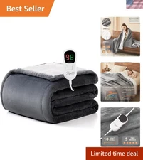 Heated Blanket Electric Throw - 50"x60" Heating Blanket Throw 1/2/4/6/8 Hours...