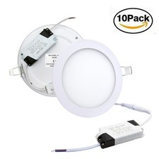 10 Pcs 9W Round Recessed LED Panel Light Ceiling Down Lights Bulbs Cool White