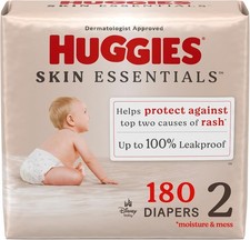 Huggies Skin Essentials Disposable Baby Diapers - Size 2, 180 Count