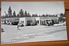 Sisters Oregon Sorensens Service Shell Gas Station Real Photo Postcard RPPC
