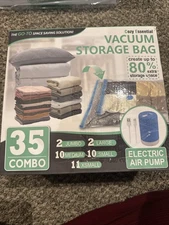 Brand New Sealed Vacuum Storage Bags With Electric Pump - Variety Sizes 35 Pack