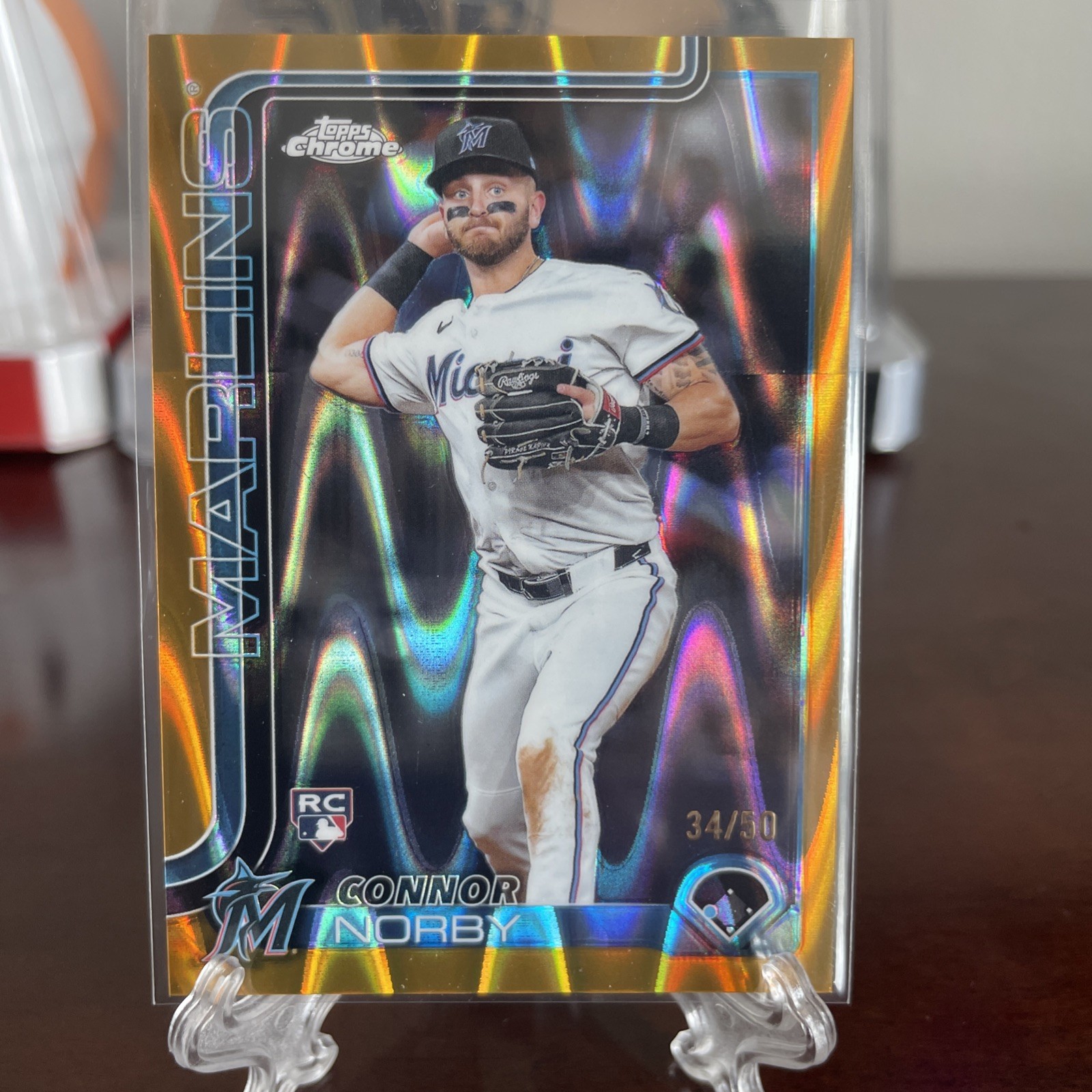 2025 Topps Chrome - Connor Norby #199 Gold RayWave Refractor /50 (RC) 31/50