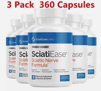 NEW 3 Pack SciatiEase Labs Sciati Ease Sciatic Nerve Formula 120 Cap