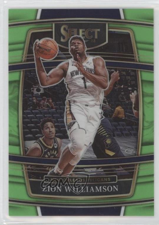 2021-22 Panini Select Concourse Neon Green Prizm 12/75 Zion Williamson #96 hs9