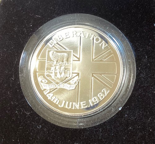 Falkland Islands 1982 Liberation 50 Pence Proof Silver Coin(Royal Mint Case) - 第 2/5 張圖片