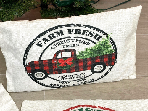 Country Weihnachten 12x20 Kissenbezüge 4er Set mit Kissen Neu - Bild 3 von 5
