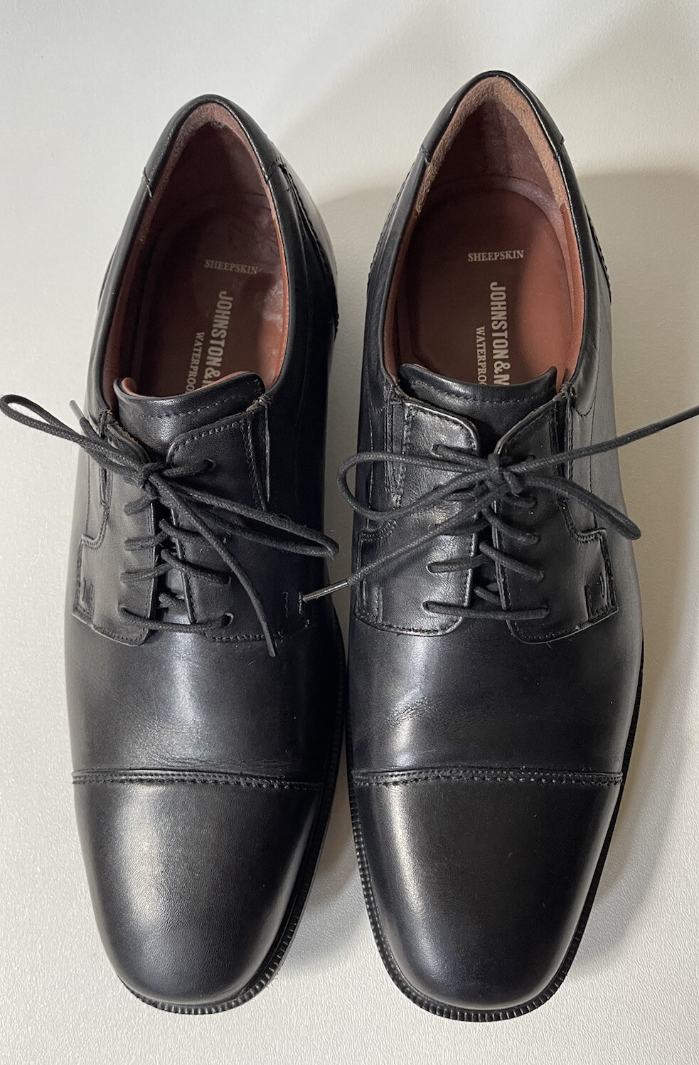 SAOLA Johnston Murphy Tillman punta berretto da uomo in pelle nera Oxford 20 8751 taglia 11 5 M M18