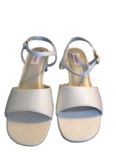 NIB DYEABLES WEDDING BRIDAL SHOES 8.5D WHITE LUXE LEATHER SOLE FABRIC MSRP 89