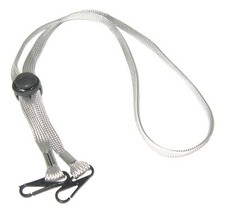 6 - Gray Nylon Flat Necklace Lanyard for ID Badge Holder, Key, etc