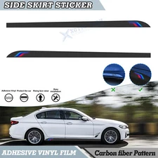 Carbon Fiber Texture Side Skirt Sill Sticker For BMW F10 F11 G30 F01 F02 E60 E61