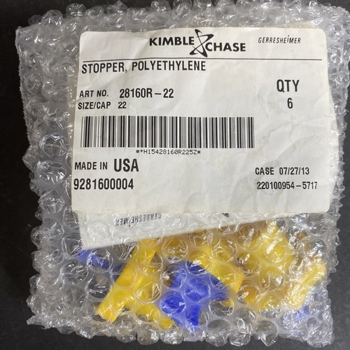 Kimble Chase Tappo 22 mm Polietilene Giallo 6 Tappi - Foto 10 di 12
