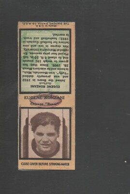 1936 Diamond NFL Football Matchcover #22 Gene Ronzani-Chicago Bear Ex ...